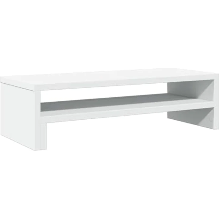 vidaXL Monitorständer Weiß, Holzwerkstoff, 54x22x15 cm, mit reichlich Stauraum, max. belastbar bis 25 kg – Bild 1