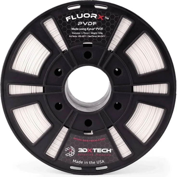 3D Xtech FluorX™ PVDF Filament, chemisch und UV-beständig, 2.85 mm, 750 g, Transparent