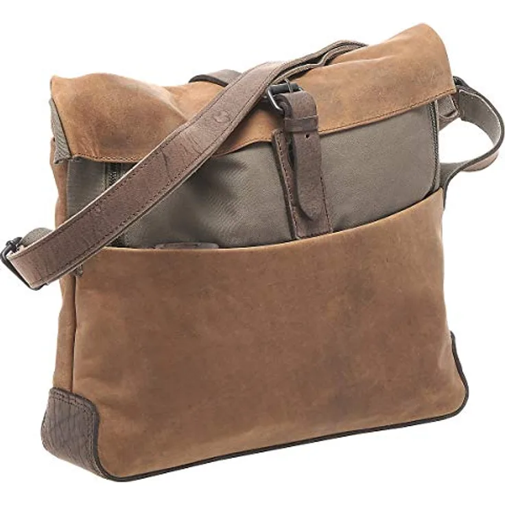 Harold's Umhängetasche Twister 2706, Kuriertasche M für Laptops bis 31x26x2 cm, pflanzlich gegerbtes Rindleder, braun
