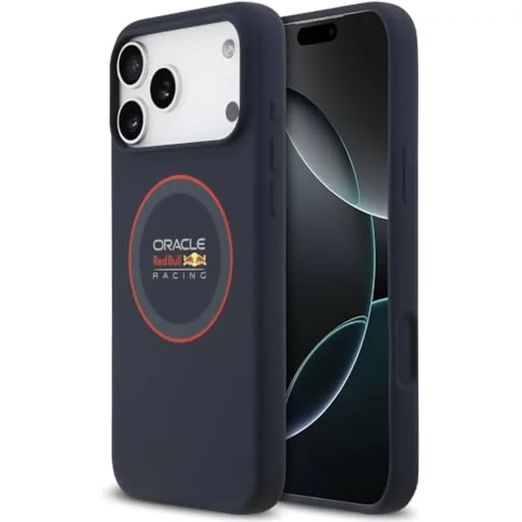 Red Bull MagSafe Silikon Hülle für iPhone 17 Pro Max, Navy Blue, stylischer Schutz mit ergonomischer Passform und Kratzschutz
