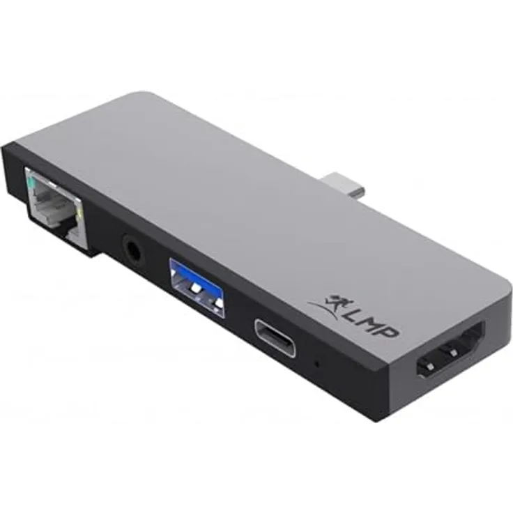 LMP USB-C 4K 5-Port Tablet Dock für iPad Pro, HDMI 2.0, USB 3.0, USB-C (PD), Gigabit Ethernet, 3,5mm Audio, Space Grey