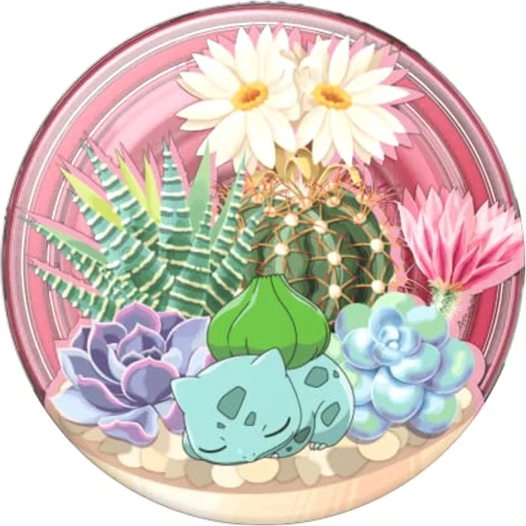 PopSockets: PopGrip - Ausziehbarer Sockel und Griff mit einem Austauschbarem Top für Smartphones und Tablets - Pokémon - Bulbasaur Terrarium – Bild 2