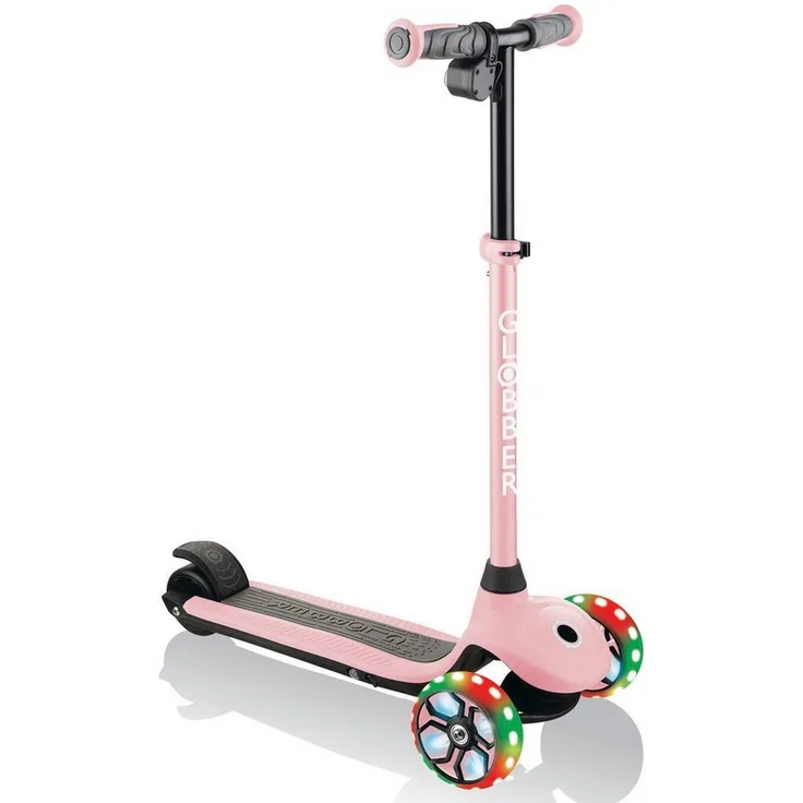 Globber E-Scooter ONE K E-MOTION 4 PLUS, E-Kinderscooter mit Leuchtrollen, bunte LED-Vorderräder
