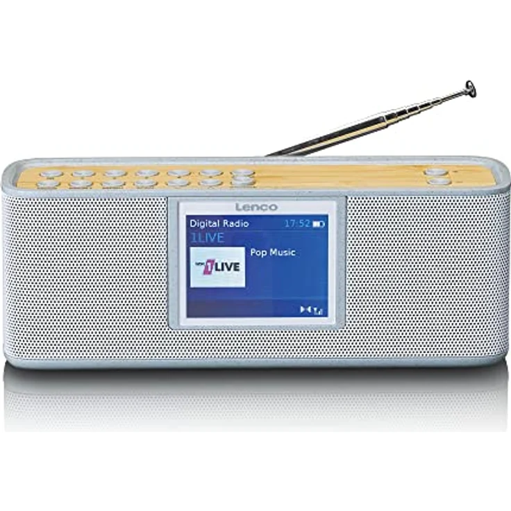 Lenco PDR-046GY tragbares DAB+ Radio - DAB+ Radio mit Bluetooth® - PPL FM - 5 Speichertasten - Radiowecker - integrierter Akku - grau – Bild 1