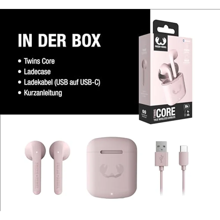 Fresh'N Rebel Twins Core True Wireless earbuds - Smokey Pink (30 h, Kabellos), Kopfhörer – Bild 6