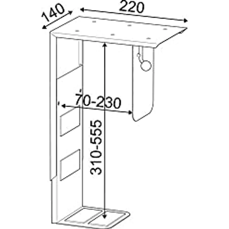 Kayser TWINCO CPU-Halterung innen B.70-230mm Innen H.310-555mm grau für Verpackungstische – Bild 3