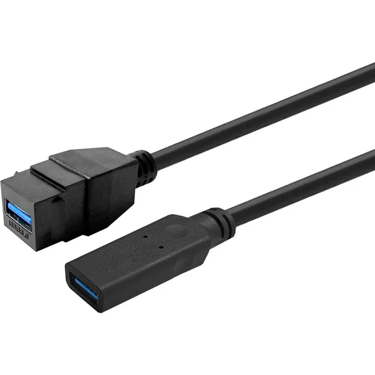 VivoLink PROKEYUSB3AFF0.2B, USB3.0 Aktives Kupferkabel, extrem flexibel und langlebig, schwarze Gummioberfläche