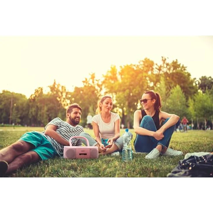 MEDION DRX-1 Plus Boombox, tragbares DAB+ UKW Radio mit Bluetooth, CD-Player, MP3 und Kassette, rosa – Bild 5