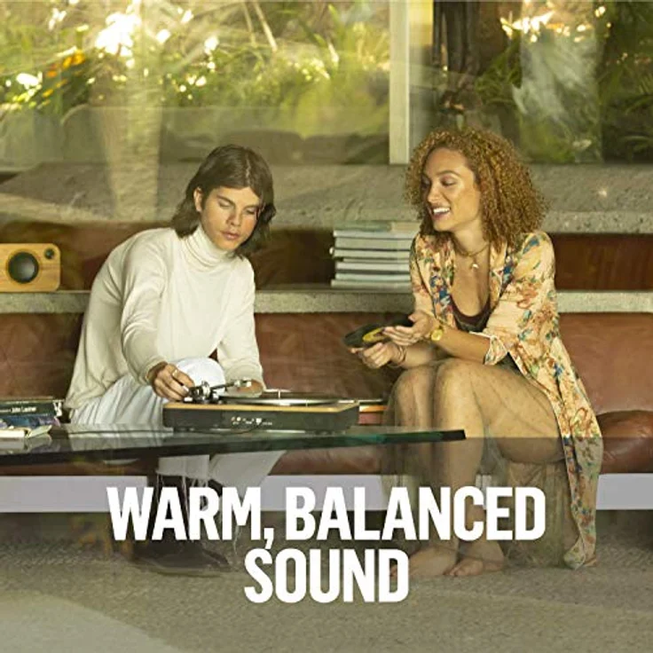 House of Marley Stir It Up Wireless Turntable Plattenspieler, Nachhaltig gefertigter Bambus Record player, Bluetooth, recycelter Rewind Stoff, USB zu PC-MAC Aufnahme, Staubschutz, bambus-schwarz – Bild 4