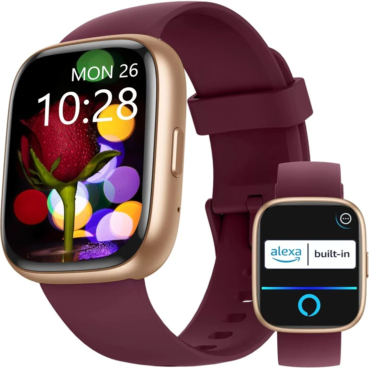 KALINCO Smartwatch mit Telefonfunktion, Fitness Uhr IP68 wasserdicht, 100 Sportmodi, Herzfrequenz, Stress, SpO2, Schlafanalyse, kompatibel mit iOS und Android
