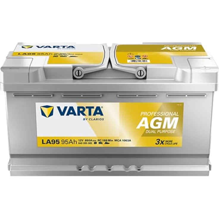 Varta LA95, Professional AGM Autobatterie 12V mit 95Ah und 850A, wartungsfrei und zyklenfest für Wohnmobile und Boote – Bild 9