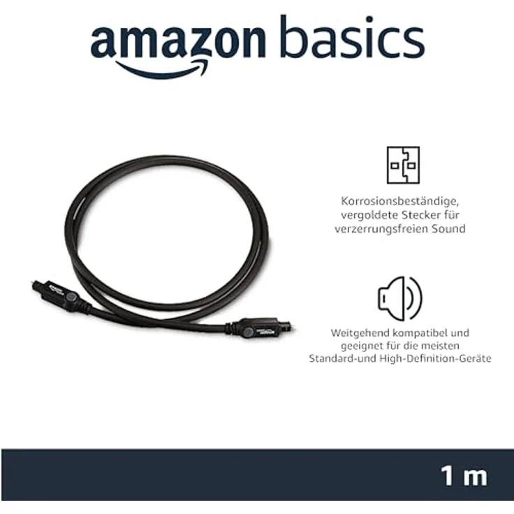 AmazonBasics Toslink Optisches Digital-Audiokabel, 1 m – Bild 2