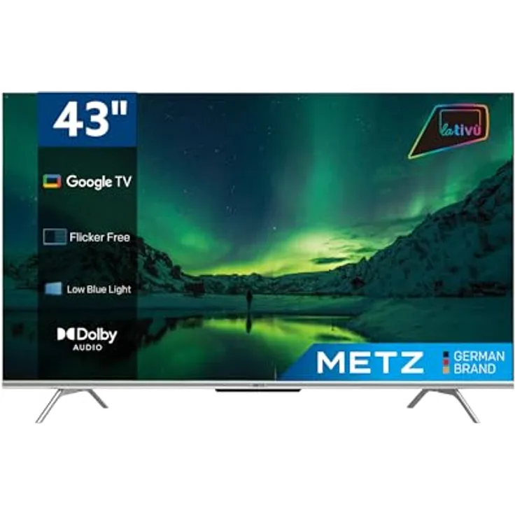 METZ LED TV UHD/4K Google TV (Netflix, Prime Video, Disney+, MyC, OCS, Apple TV, …) HDR10 / HLG/Alexa mit DVB-T2/C/S2 Tunern - Modell 43MUD7000Z - Neuheit 2024 (43 Zoll - 109 cm)