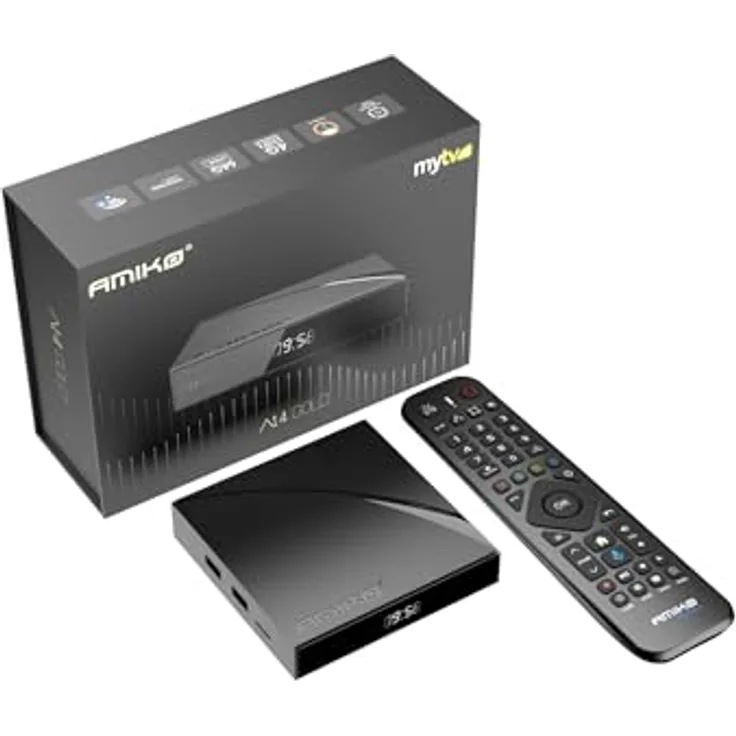 M@TEC Amiko A14 Gold – 4K Android OTT Media Streamer, Android 14, 4 GB RAM, 64 GB Speicher, Wi-Fi 6, Bluetooth 5.2