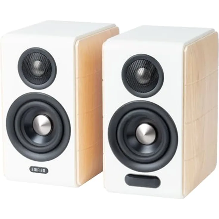 Edifier S880DB MKII Regal-Lautsprecher mit LDAC, BT 5.3, Fernbedienung, 2-Wege, 88 W, Weiß & Holz, App