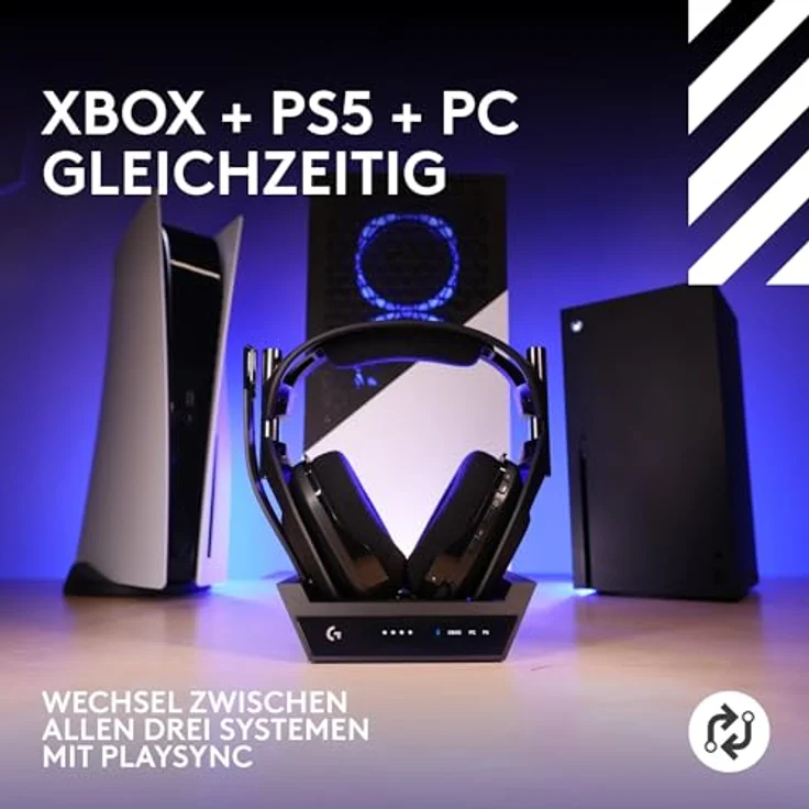 Logitech G Astro A50 X LIGHTSPEED kabelloses Gaming-Headset + Basisstation, PRO-G GRAPHENE, PLAYSYNC für Xbox Series X|S + PS5 + PC/Mac, Bluetooth, HDMI 2.1 Passthru, Schwarz – Bild 2