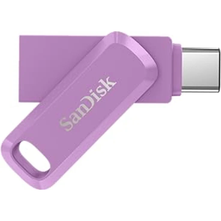 SanDisk Ultra Dual Drive Go USB Type-C 256 GB (Android Smartphone Speicher, USB Type-C-Anschluss, 400 MB/s Lesegeschwindigkeit, Nutzung als Schlüsselanhänger möglich) Lavendel – Bild 2