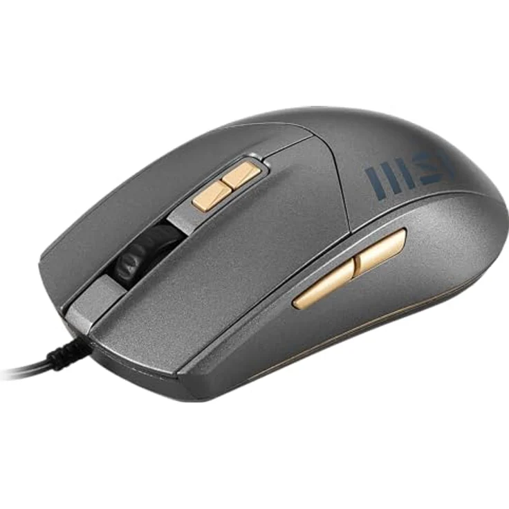 MSI M31, Kabelgebundene Maus mit symmetrischem Design und präziser DPI-Anpassung, Grau – Bild 3