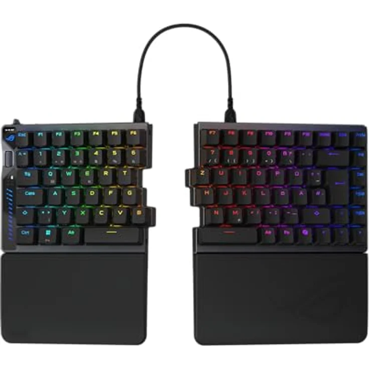 ASUS ROG Falcata DE, Split-Tastatur mit Hot-Swap ROG HFX V2 Switches, 8K Wireless und abnehmbaren Handgelenkstützen – Bild 3