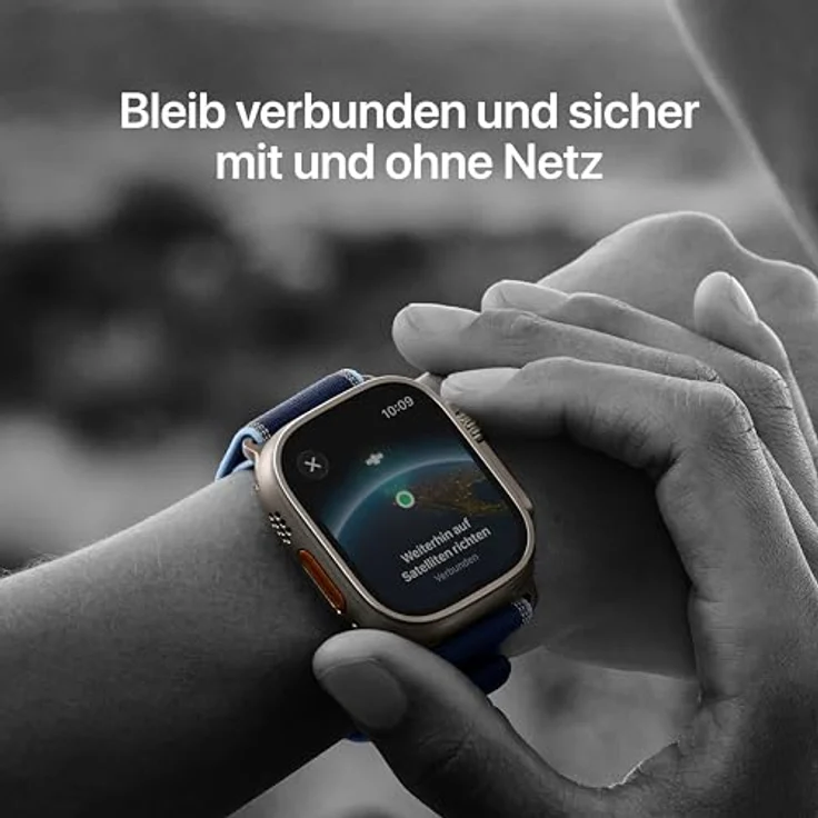Apple Watch Ultra 3 GPS + Cellular, 49mm, Titangehäuse Schwarz, Ocean Band Schwarz - One Size – Bild 3