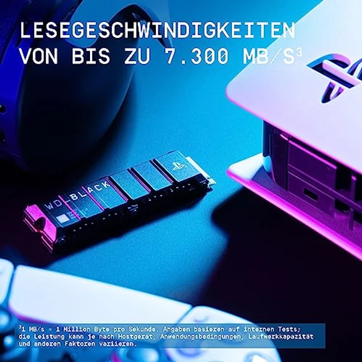 WD_BLACK 8 TB SN850P NVMe SSD, Offiziell Lizenziert für PS5 Konsolen, mit bis zu 7.300 MB/s beim Lesen, M.2 2280, Exklusiver Kühlkörper, Schwarz – Bild 5