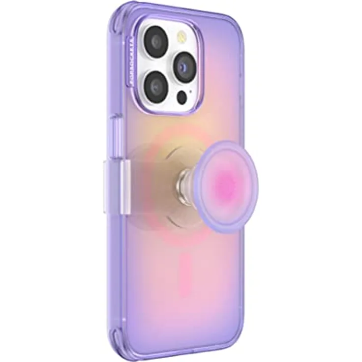 PopSockets: PopCase PlantCore für MagSafe - Hülle für iPhone 14 Pro mit Abnehmbarem PopGrip Slide Sockel und Griff mit Austauschbarem Top - Aura