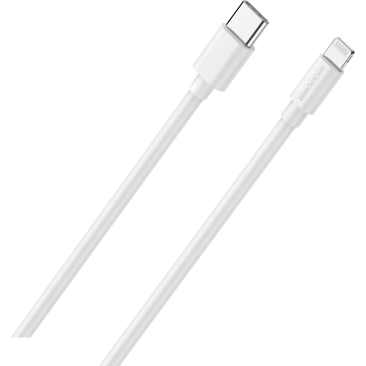 RealPower REALP-385242 Lade/Datenkabel USB-C auf Lightning, 2m, weiß, MFI, 3A