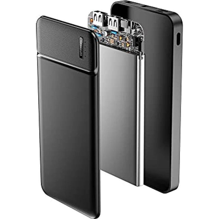 MaxLife Maxlife 10.000mAh Powerbank mit 2x 2.4A USB-Anschlüssen - Schwarz – Bild 8
