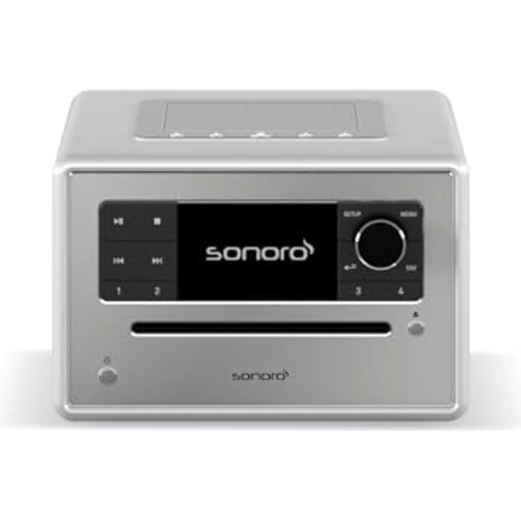 sonoro Elite Internetradio mit CD-Player & Bluetooth, DAB+, WLAN, Duale Weckfunktion, Silber – Bild 1