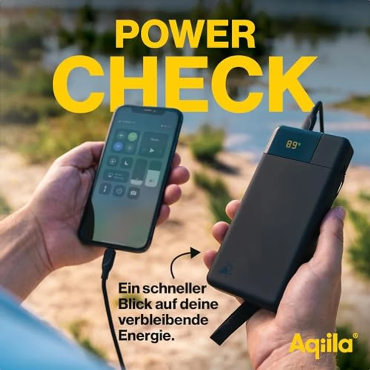 Aqiila Powerbank Powerbird B20+ 20000mAh, 65 W, 1x USB-A, 2x USB-C, schwarz – Bild 7