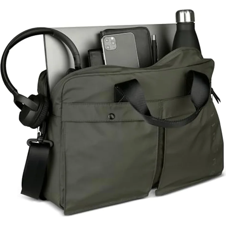 bugatti Legere Aktentasche 40 cm, Laptopfach, oliv, 100% Polyester – Bild 4