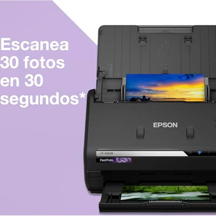 Epson FastFoto FF-680W B11B237401 Scanner (Scannt 10 x 15 Foto in einer Sekunde, bis DIN A4, beidseitiger Scan, automatische Ausrichtung, Zuschnitt und Optimierung, Bilder einfach speichern) – Bild 2
