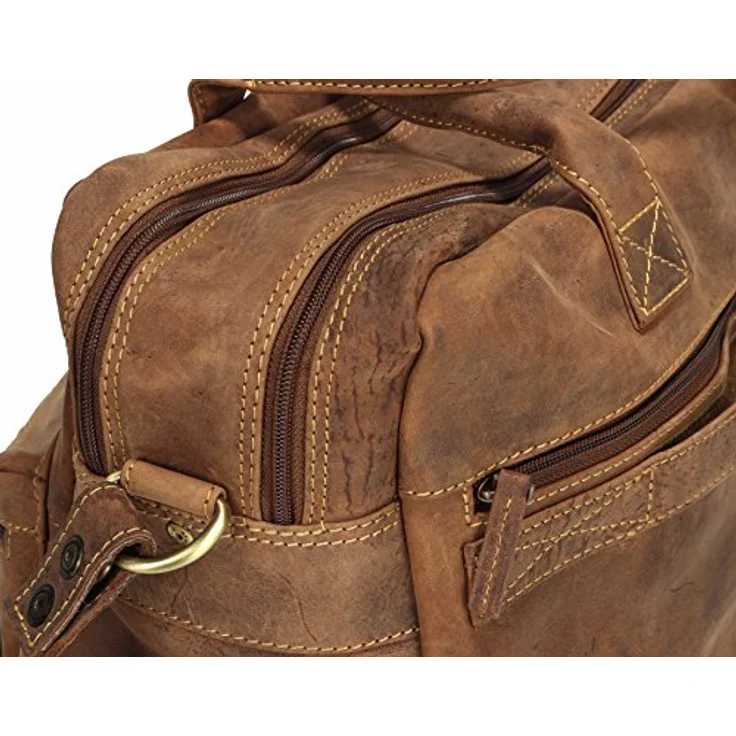 Greenburry Vintage Ledertasche Businesstasche braun mit Fach für großen Aktenordner – Bild 4