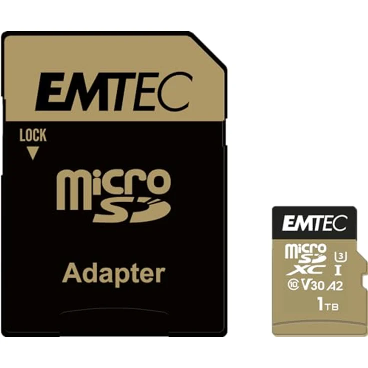 Emtec mSD 1TB UHS-I U3 V30 A2 SpeedIN (microSDXC, 1000 GB, U3, UHS-I), Speicherkarte, Braun – Bild 2