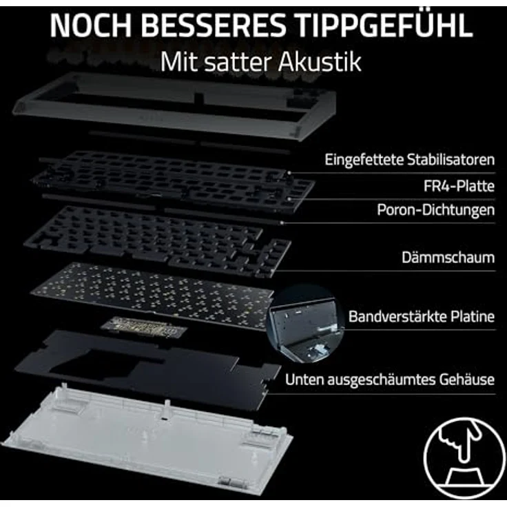 Razer BlackWidow V4 75% Phantom White, Hot-swap-fähige mechanische Gaming-Tastatur mit Orange Tactile Switches, RGB, Medienrolle und 2 Medientasten, US Layout – Bild 4