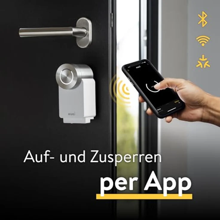 Nuki Smart Lock Pro (4. Generation), smartes Türschloss mit WLAN und Matter für Fernzugriff, elektronisches Türschloss macht das Smartphone zum Schlüssel, mit Akku Power Pack, weiß – Bild 2