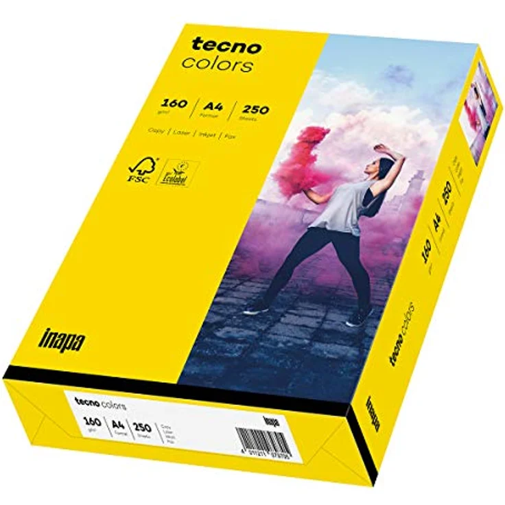 tecno Kopierpapier colors intensivgelb DIN A4 160 g-qm 250 Blatt (88324377) – Bild 2