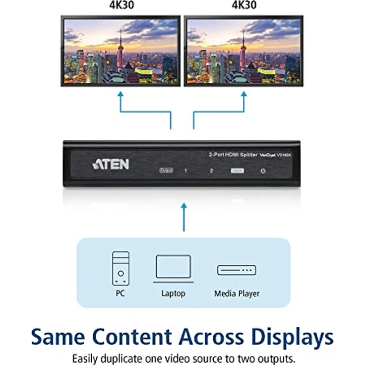 Aten VS182A 2 Port HDMI Audio/Video Splitter 4Kx2K – Bild 5