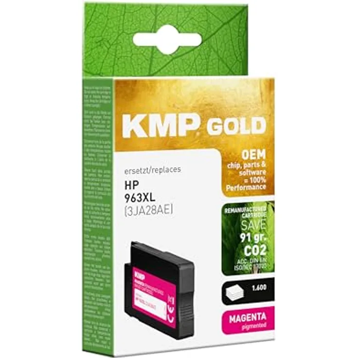 KMP Druckerpatrone Original Magenta 1766,6006, hochwertige Tintenpatrone für brillante Farbdrucke
