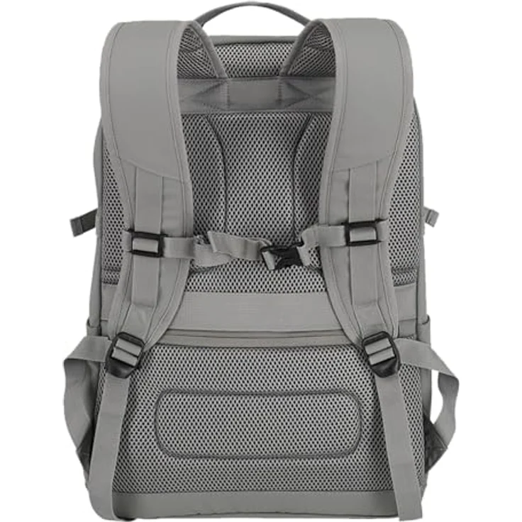 Travelite BASICS Rucksack, wasserabweisend, gepolstertes Laptop Fach bis 15,6 Zoll, 48 cm, 28 Liter, hellgrau – Bild 3