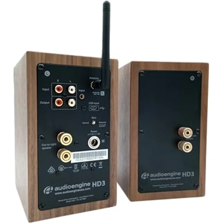 Audioengine HD3-WAL Powered Wireless Tischlautsprecher walnuss Regallautsprecher - 15 Watt - Walnuss – Bild 3