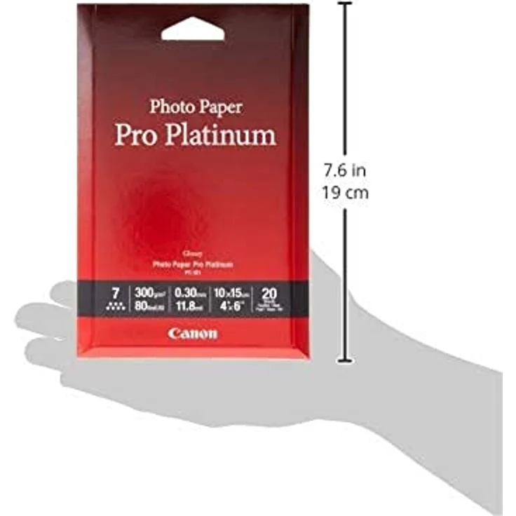 Canon PT-101, 10 x 15 cm Professionell Fotopapier Platinum (300 g-qm), 20 Blatt - Preisvergleich – Bild 2