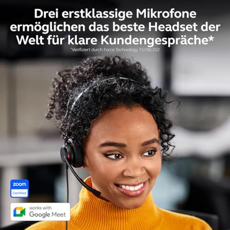 Jabra Eng. 50II Stereo, Kabelgebundenes On-Ear Headset mit 3-Mikrofon-System und Geräuschunterdrückung – Bild 3