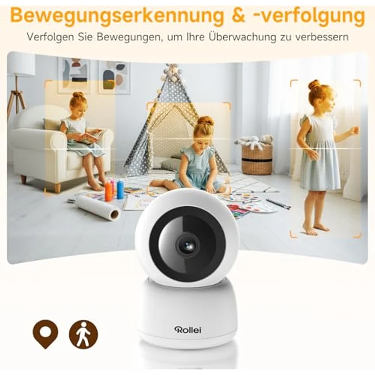 Rollei IPC-88, 360° Innen Überwachungskamera mit 1080p, Bewegungserkennung, Nachtsicht und Zwei-Wege-Audio – Bild 4