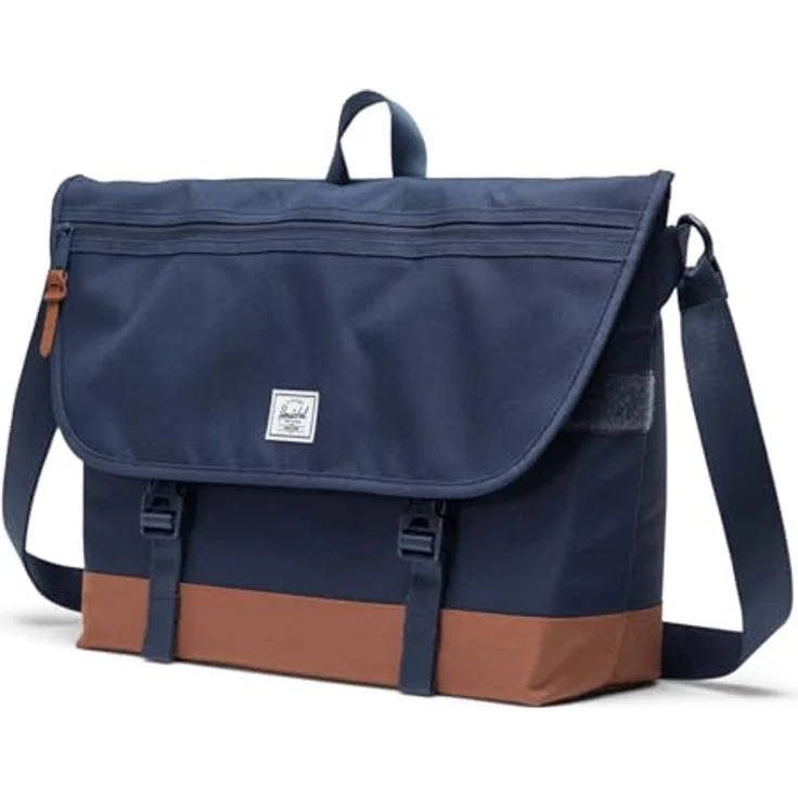 Herschel Cove Messenger, 38 cm Laptopfach, Polyester, navy-saddle brown – Bild 2