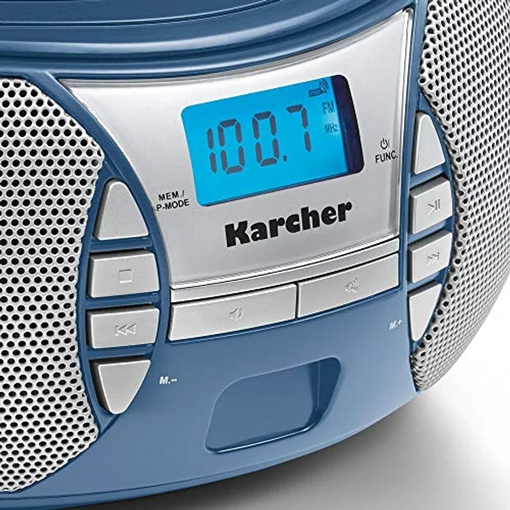 Karcher RR 5025-C tragbares CD Radio (CD-Player, UKW Radio, Batterie-Netzbetrieb, AUX-In) blau – Bild 3