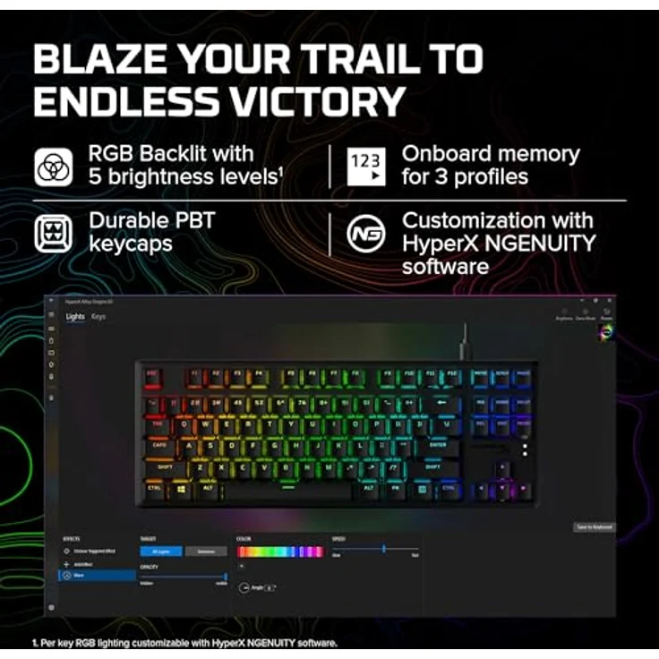 HyperX Keyboard Alloy Origins CORE/PBT HX RED 639N7AA#ABA - Mechanische Gaming-Tastatur mit PBT Keycaps – Bild 5