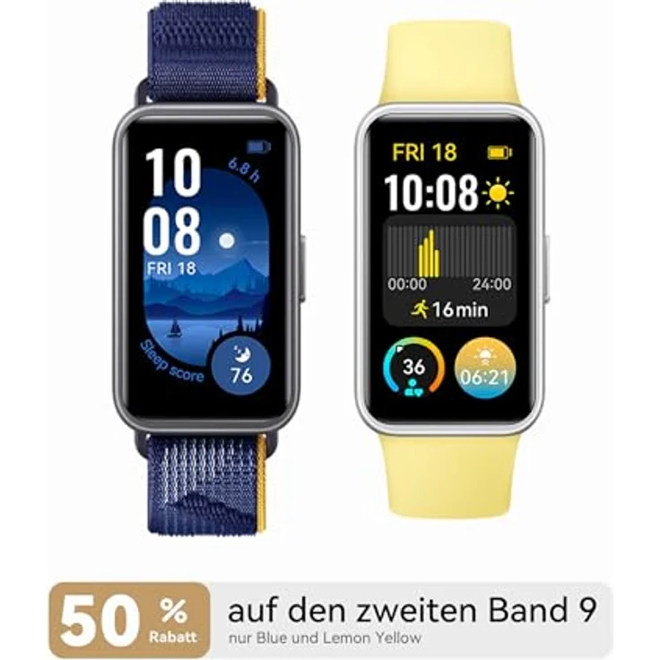 Huawei Band 9 Fitnessuhr (3,74 cm/1,47 Zoll), iOS & Android, AMOLED Display, Herzfrequenz- & Schlaftracking, Bluetooth 5.0, 5 ATM Wasserbeständigkeit – Bild 2