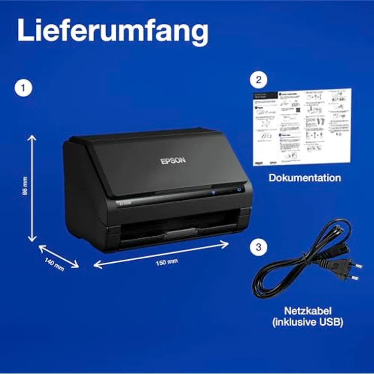 Epson WorkForce ES-550W, Dokumentenscanner mit Duplex-Funktion, 600 x 600 dpi, schwarz – Bild 7