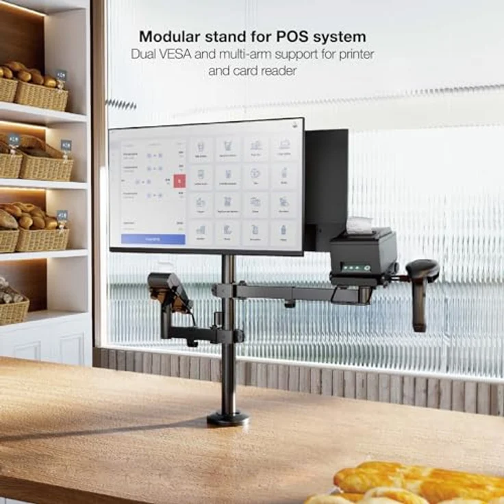 Tooq Technology TQPM0002, Tischhalterung für Monitor 17"-32" mit VESA 75x75 und 100x100, Schwarz – Bild 8